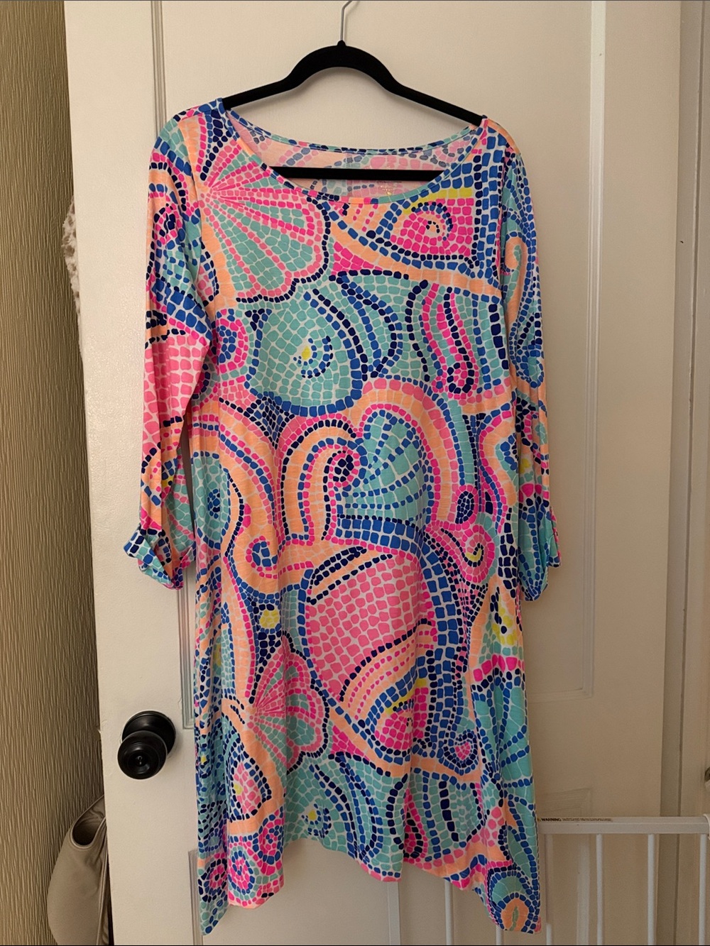 Lilly Pulitzer Pastel Mosaic Shift Dress in Pink, Blue & Green